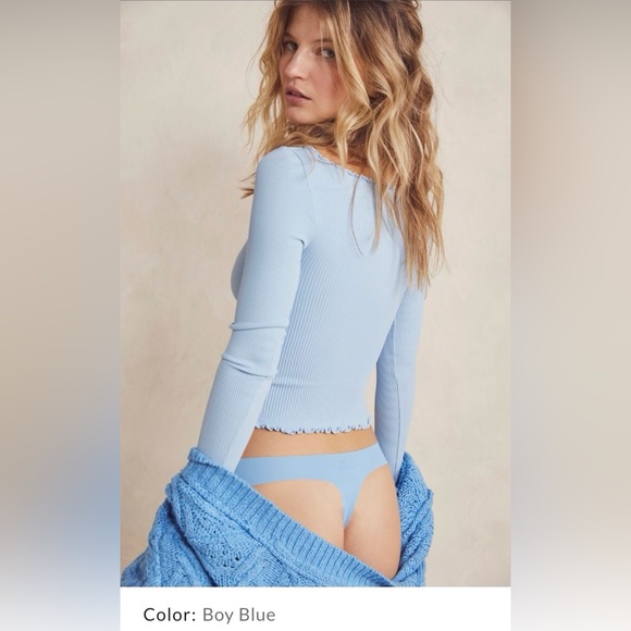 Free People Movement ~ VIP Thong ~ Small ~ Color Boy Blue/Stone ~ * NWT * - Picture 13 of 15